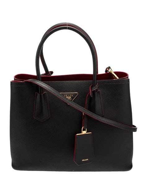 Prada Saffiano Lux Leather Esplanade Medium Shoulder Bag